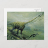  dinosaurussen, Brachiosaurus die zwemmen in de oc Briefkaart (Voorkant / Achterkant)