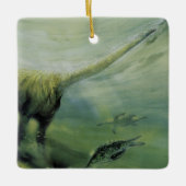  dinosaurussen, Brachiosaurus die zwemmen in de oc Keramisch Ornament (Voorkant)