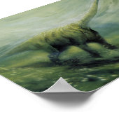  dinosaurussen, Brachiosaurus die zwemmen in de oc Poster (Hoek)