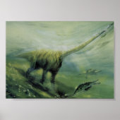  dinosaurussen, Brachiosaurus die zwemmen in de oc Poster (Voorkant)