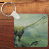  dinosaurussen, Brachiosaurus die zwemmen in de oc Sleutelhanger (Voorkant)