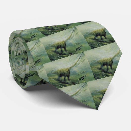  dinosaurussen, Brachiosaurus die zwemmen in de oc Stropdas (Opgerold)