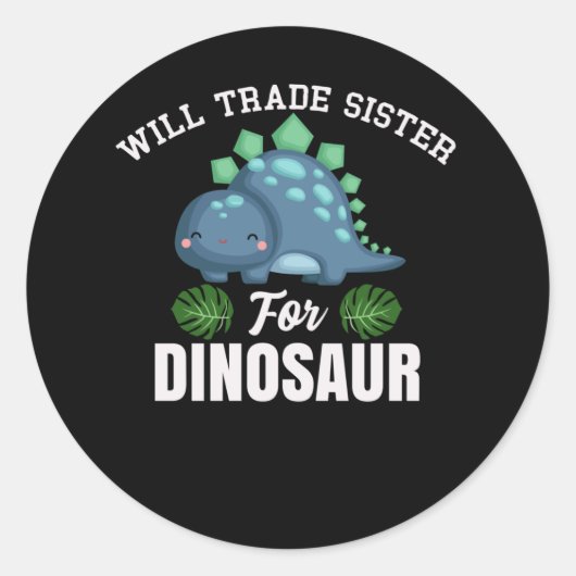 Dinosaurussen Brother Quote Grappige Dino Sister J Ronde Sticker (Voorkant)