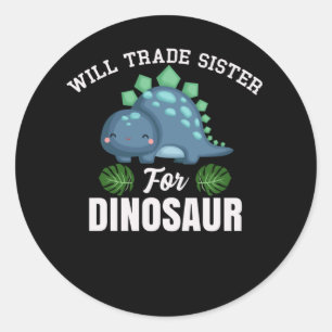 Dinosaurussen Brother Quote Grappige Dino Sister J Ronde Sticker