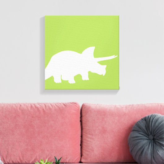 Dinosaurussen canvas kunst in het groen (Insitu (Woonkamer))