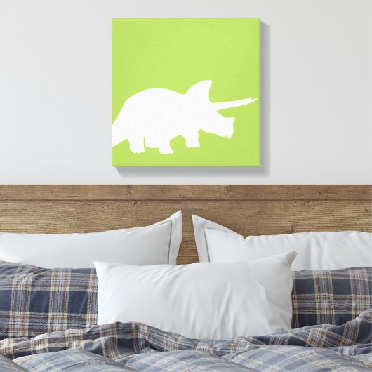 Dinosaurussen canvas kunst in het groen (Insitu (Slaapkamer))