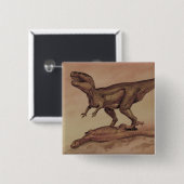  dinosaurussen, Carnivore Giganotosaurus Vierkante Button 5,1 Cm (Voorkant /achterkant)