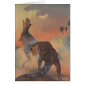 dinosaurussen, Carnotaurus Roaring in Oerwoud (Voorkant)