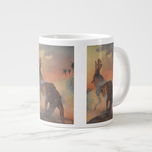 dinosaurussen, Carnotaurus Roaring in Oerwoud Grote Koffiekop (Voorkant rechts)