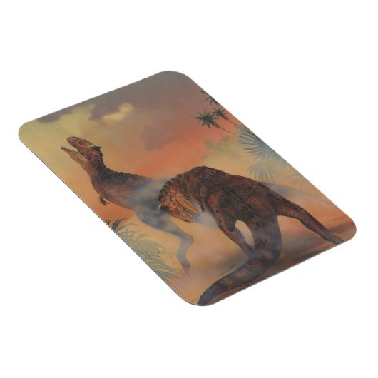 dinosaurussen, Carnotaurus Roaring in Oerwoud Magneet (Rechterzijde)