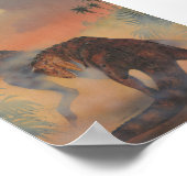  dinosaurussen, Carnotaurus Roaring in Oerwoud Poster (Hoek)