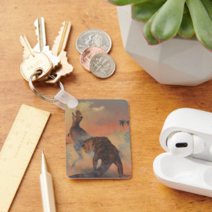 dinosaurussen, Carnotaurus Roaring in Oerwoud Sleutelhanger