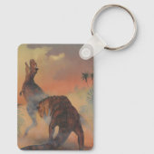 dinosaurussen, Carnotaurus Roaring in Oerwoud Sleutelhanger (Achterkant)