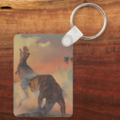  dinosaurussen, Carnotaurus Roaring in Oerwoud Sleutelhanger (Achterkant)