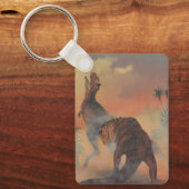 dinosaurussen, Carnotaurus Roaring in Oerwoud Sleutelhanger (Voorkant)