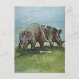  dinosaurussen, Centrosaurus Grazing in de weide Briefkaart