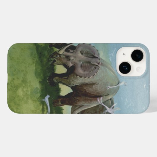  dinosaurussen, Centrosaurus Grazing in de weide Case-Mate iPhone Case (Achterkant (horizontaal))
