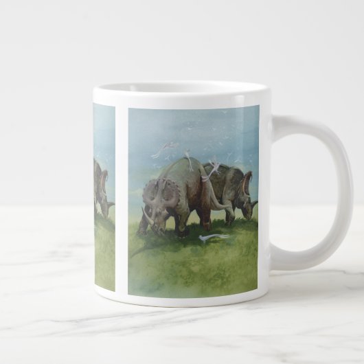 dinosaurussen, Centrosaurus Grazing in de weide Grote Koffiekop (Rechts)