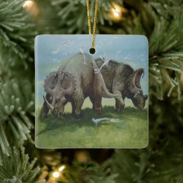  dinosaurussen, Centrosaurus Grazing in de weide Keramisch Ornament