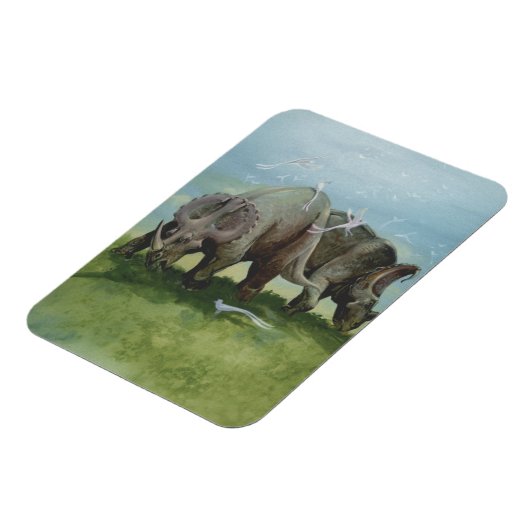  dinosaurussen, Centrosaurus Grazing in de weide Magneet (Linkerzijde)