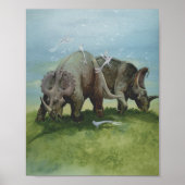  dinosaurussen, Centrosaurus Grazing in de weide Poster (Voorkant)