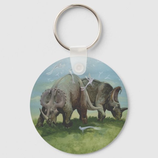 dinosaurussen, Centrosaurus Grazing in de weide Sleutelhanger (Voorkant)