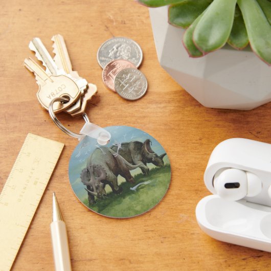 dinosaurussen, Centrosaurus Grazing in de weide Sleutelhanger (Bureau)