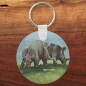 dinosaurussen, Centrosaurus Grazing in de weide Sleutelhanger (Voorkant)