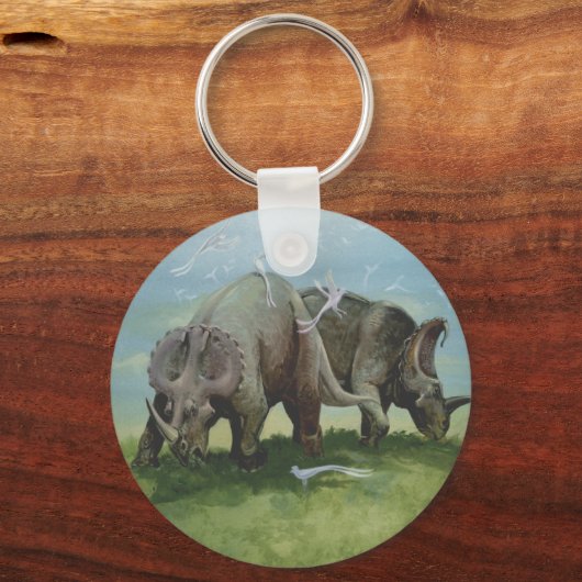 dinosaurussen, Centrosaurus Grazing in de weide Sleutelhanger (Voorkant)