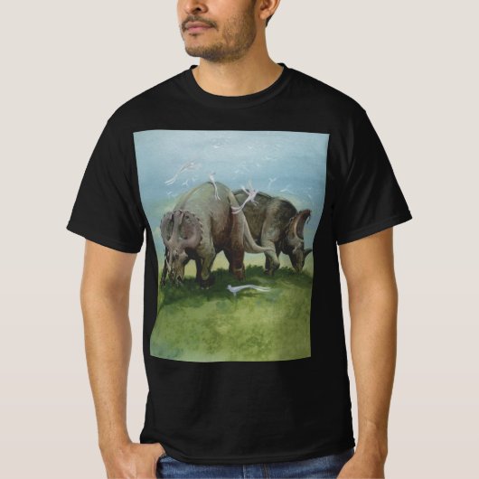  dinosaurussen, Centrosaurus Grazing in de weide T-shirt (Voorkant)