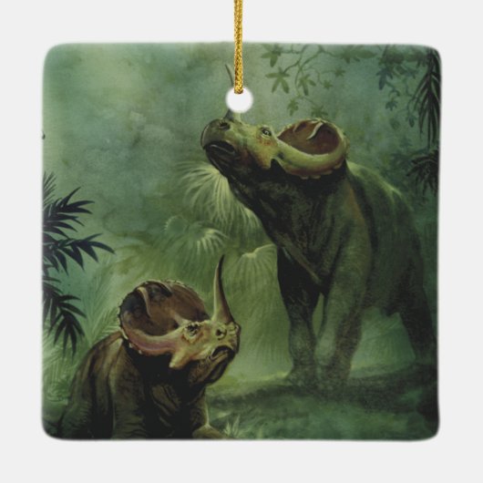  dinosaurussen, Centrosaurus in het Oerwoud Keramisch Ornament (Achterkant)