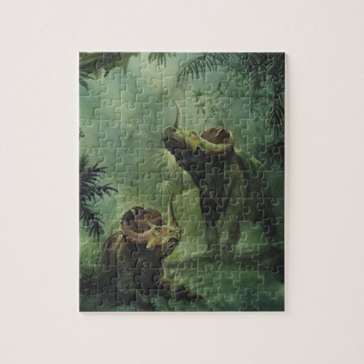 dinosaurussen, Centrosaurus in het Oerwoud Legpuzzel (Verticaal)