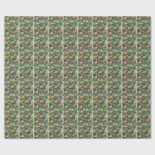 Dinosaurussen Design Wrapping Paper Cadeaupapier (Vlak)