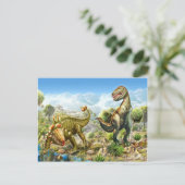 Dinosaurussen die strijden tegen anklosaurus en Ty Briefkaart (Staand voorkant)