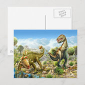 Dinosaurussen die strijden tegen anklosaurus en Ty Briefkaart (Voorkant / Achterkant)