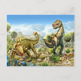 Dinosaurussen die strijden tegen anklosaurus en Ty Briefkaart