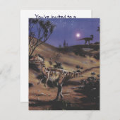 dinosaurussen, Dilophosaurus Birthday Party Kaart (Voorkant / Achterkant)