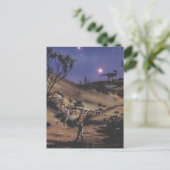  dinosaurussen, Dilophosaurus op een Sterrennacht Briefkaart (Staand voorkant)