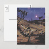  dinosaurussen, Dilophosaurus op een Sterrennacht Briefkaart (Voorkant / Achterkant)