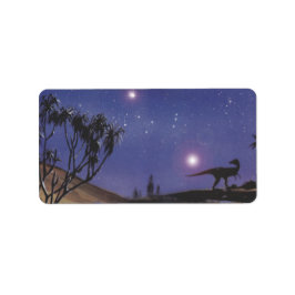  dinosaurussen, Dilophosaurus op een Sterrennacht Etiket