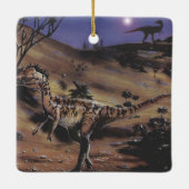  dinosaurussen, Dilophosaurus op een Sterrennacht Keramisch Ornament (Achterkant)