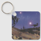  dinosaurussen, Dilophosaurus op een Sterrennacht Sleutelhanger (Voorkant)