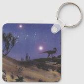  dinosaurussen, Dilophosaurus op een Sterrennacht Sleutelhanger (Achterkant)