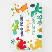 Dinosaurussen dino-vier 4e verjaardag banner/achte spandoek (Verticaal)