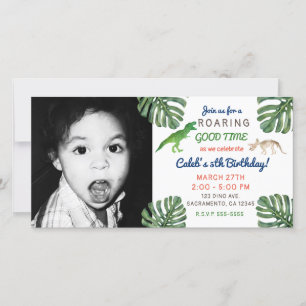 Dinosaurussen. Dinosaur Birthday Party Afbeelding  Bedankkaart