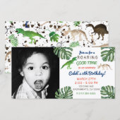 Dinosaurussen! Dinosaurus Verjaardagsfeest Afbeeld Bedankkaart (Voorkant / Achterkant)