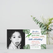 Dinosaurussen! Dinosaurus Verjaardagsfeest Afbeeld Bedankkaart (Staand voorkant)