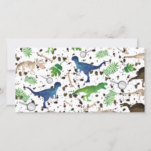 Dinosaurussen! Dinosaurus Verjaardagsfeest Bedankt (Achterkant)