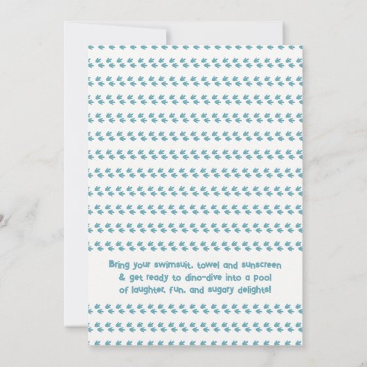 Dinosaurussen Donut Pool Party uitnodiging (Achterkant)
