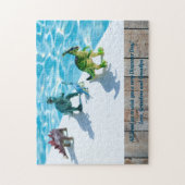 Dinosaurussen door zwembad Birthday Party Gift Legpuzzel (Verticaal)